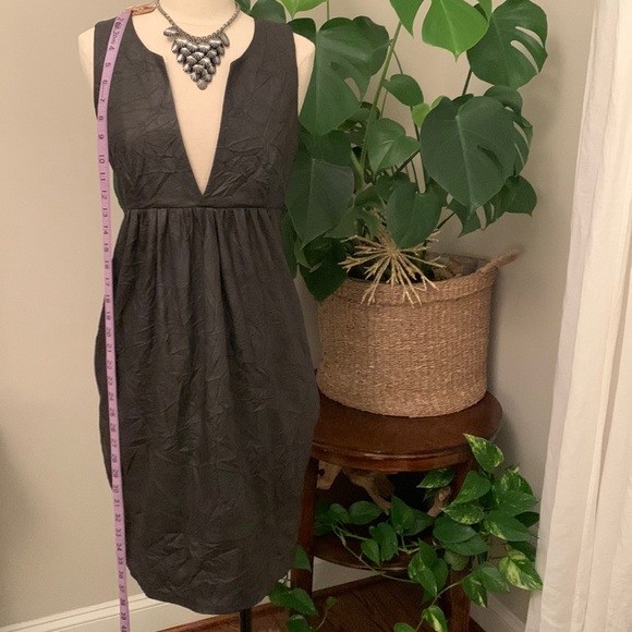Gestuz dress Scandinavian faux leather deep plunge Eu size 36 US small - Picture 1 of 11